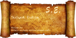 Sulyok Eutim névjegykártya